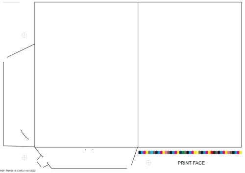 Folder template without gusset