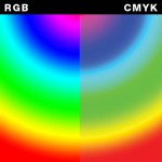 RGB vs CMYK colour spaces side by side